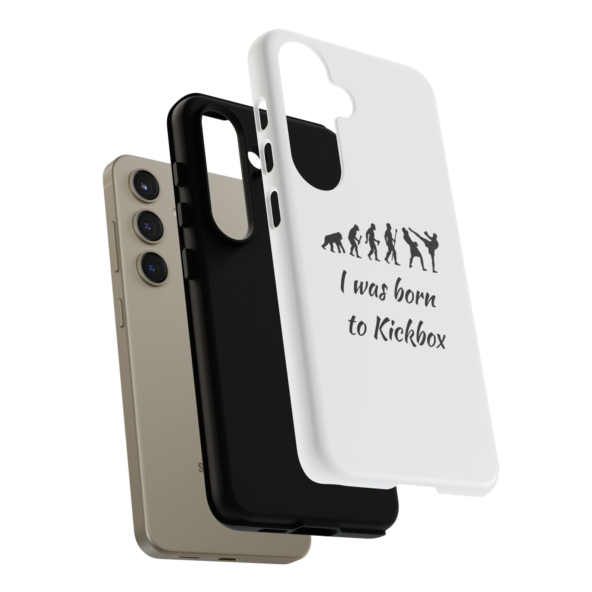 Kickboxing Phone Case — "I Was Born to Kickbox" Protective Tough Case