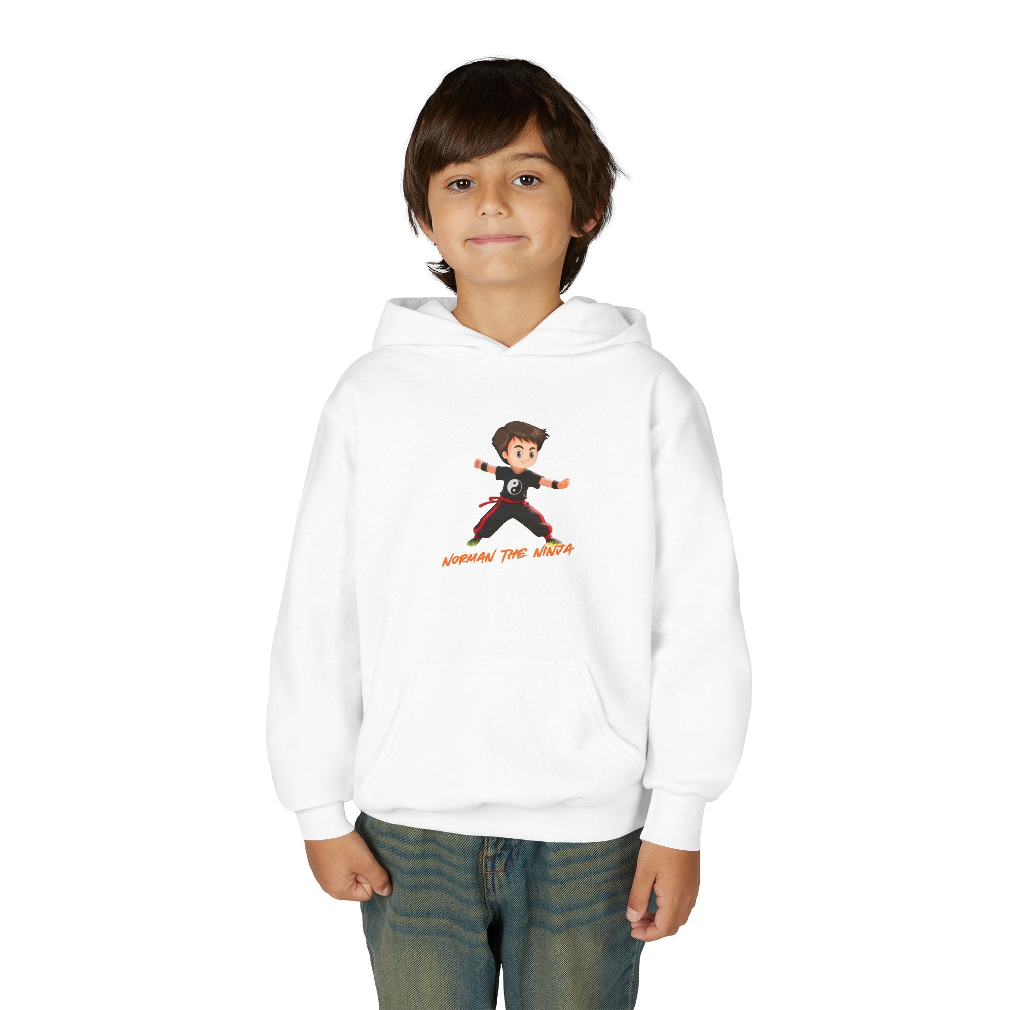Youth Hoodie – 'Conquer the World' Cartoon Kid Graphic Kids Pullover