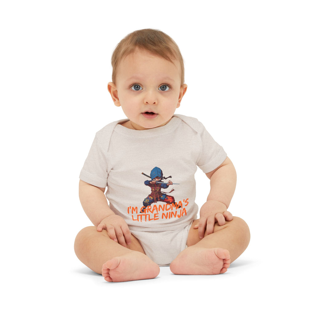 Infant Onesie “I’m Grandpa’s Little Ninja” Baby Bodysuit – Cute Ninja Graphic Gift