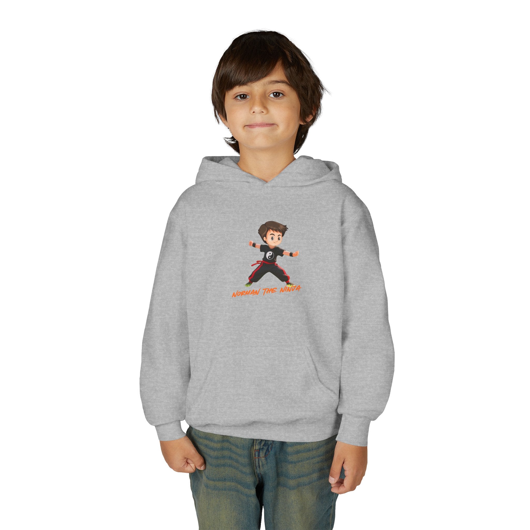 Youth Hoodie – 'Conquer the World' Cartoon Kid Graphic Kids Pullover