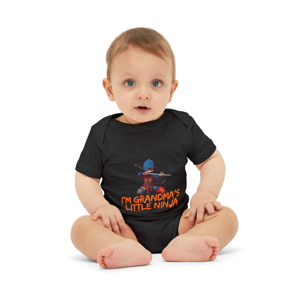 Infant Onesie “I’m Grandpa’s Little Ninja” Baby Bodysuit – Cute Ninja Graphic Gift