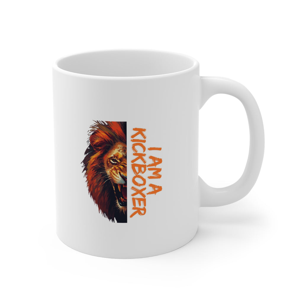 Kickboxer Lion Mug — "I Am a Kickboxer" Coffee Cup for Martial Arts Fans