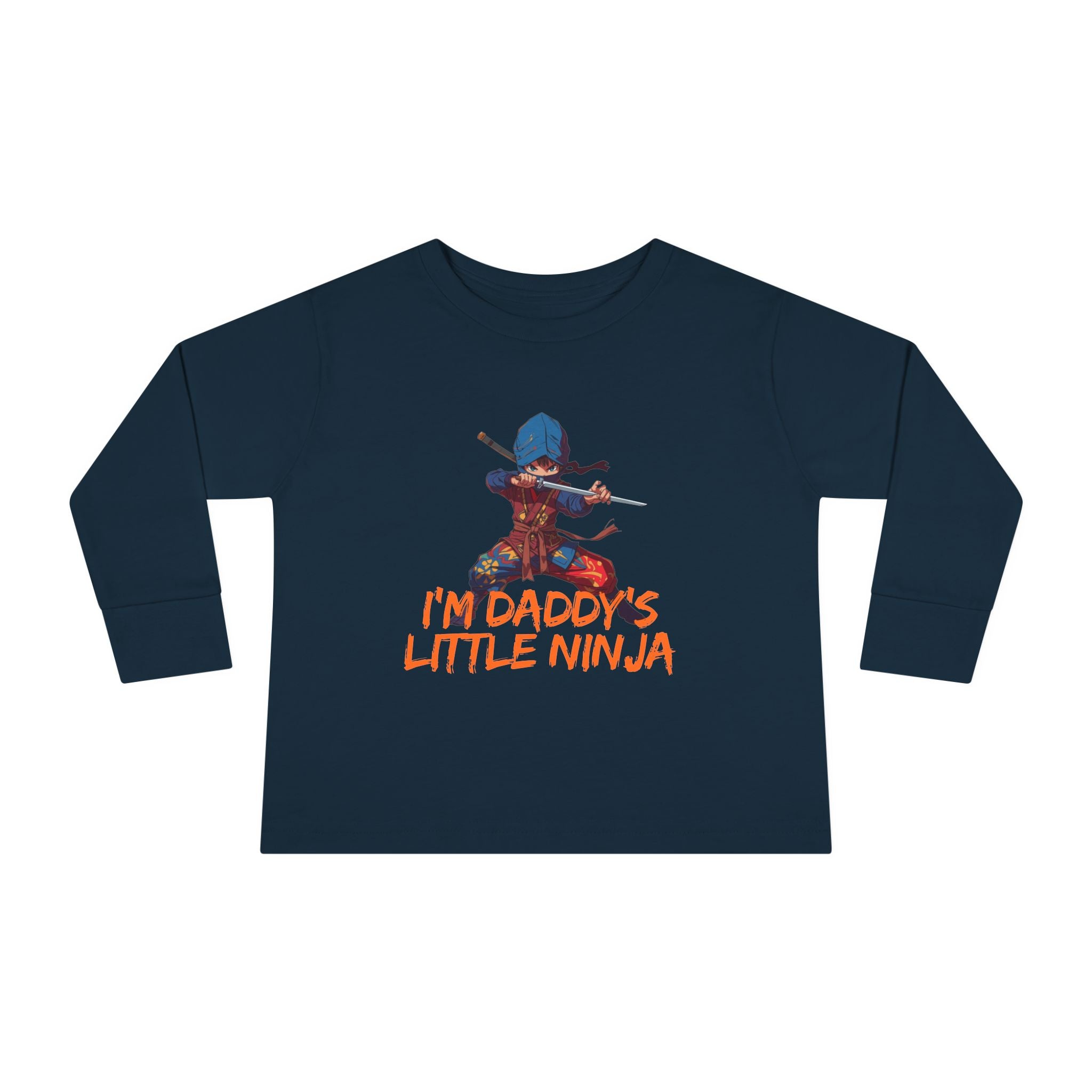 Toddler Long Sleeve Tee - "I'm Daddy's Little Ninja" Cute Martial Arts Graphic Shirt