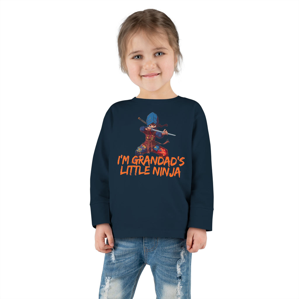 Toddler Tee - "I'm Grandpa's Little Ninja" Cute Kids Long Sleeve Shirt