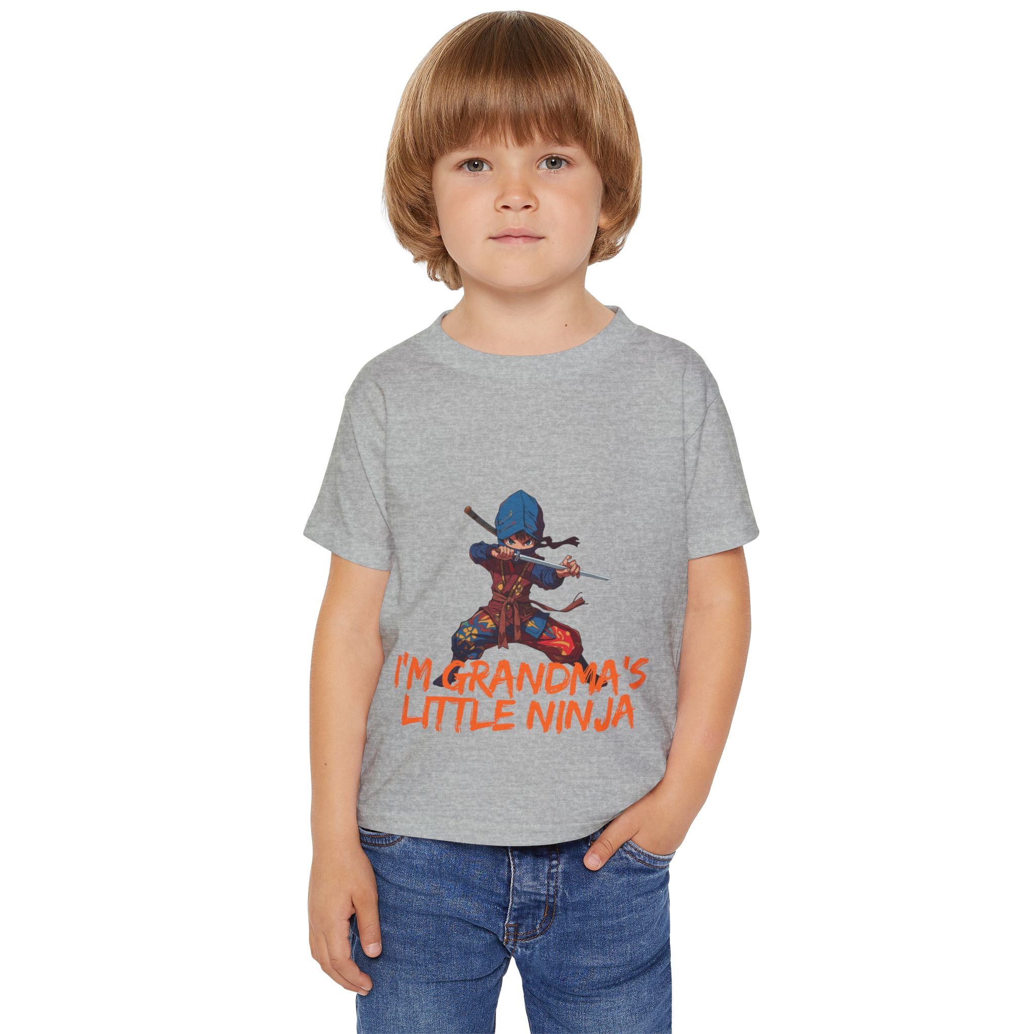 Toddler T-Shirt — "I'm Grandma's Little Ninja" Cute Ninja Graphic Top for Kids