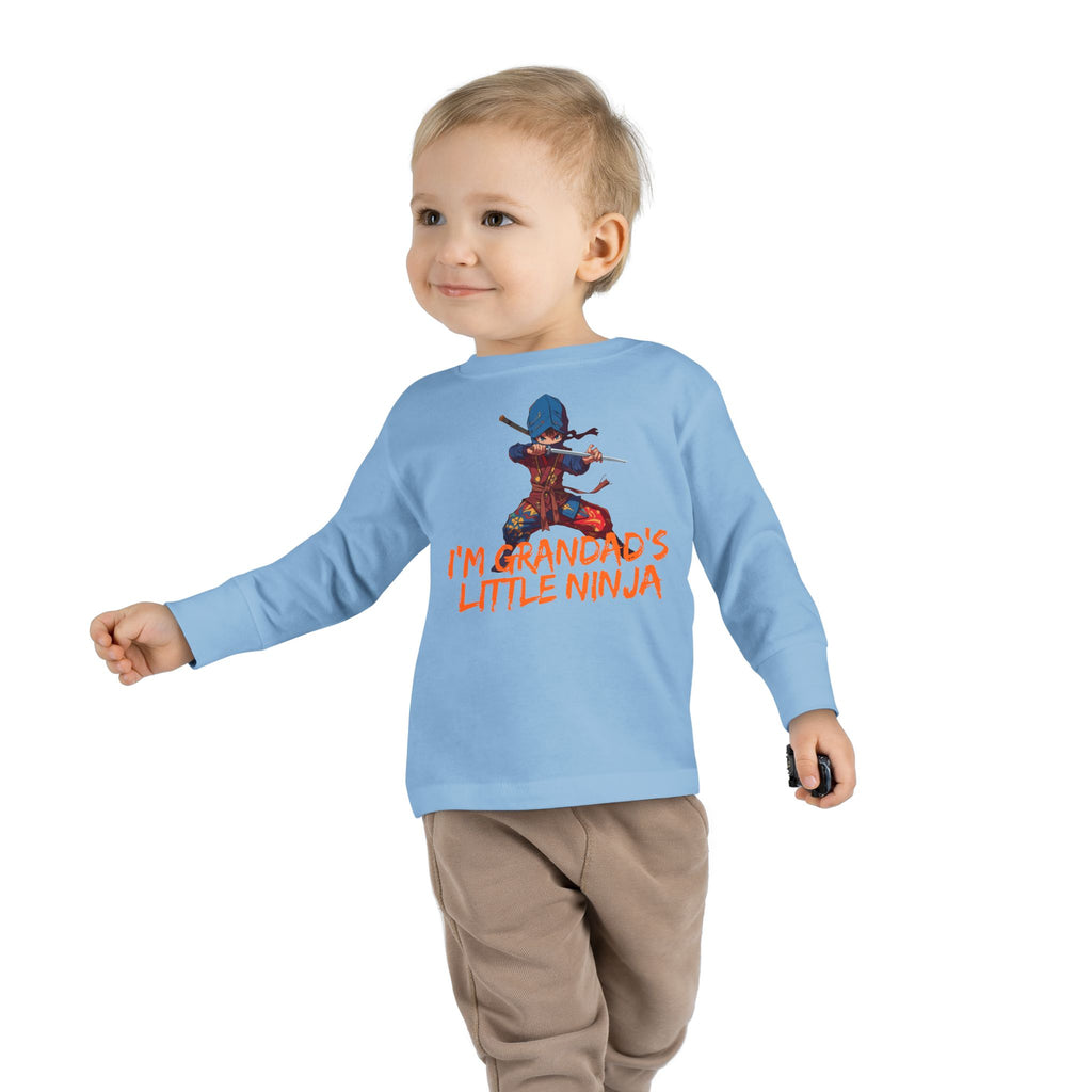 Toddler Tee - "I'm Grandpa's Little Ninja" Cute Kids Long Sleeve Shirt