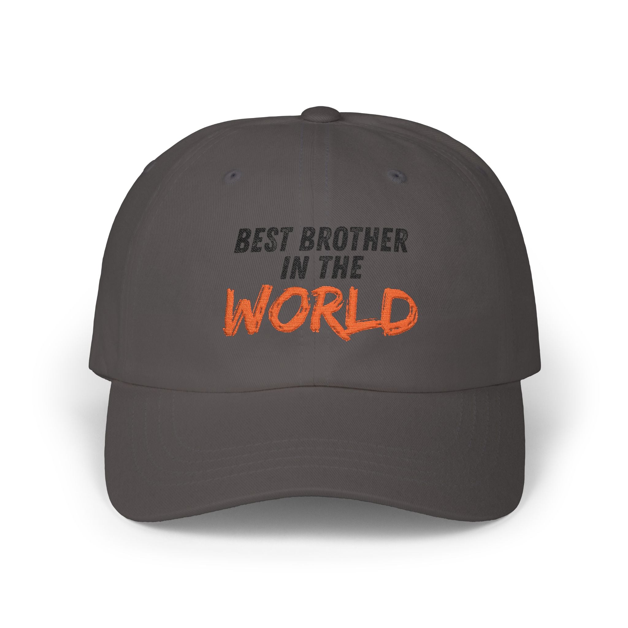 Best Brother in the World Dad Cap — Embroidered White Classic Hat for Brothers, Birthday & Brother’s Day Gift