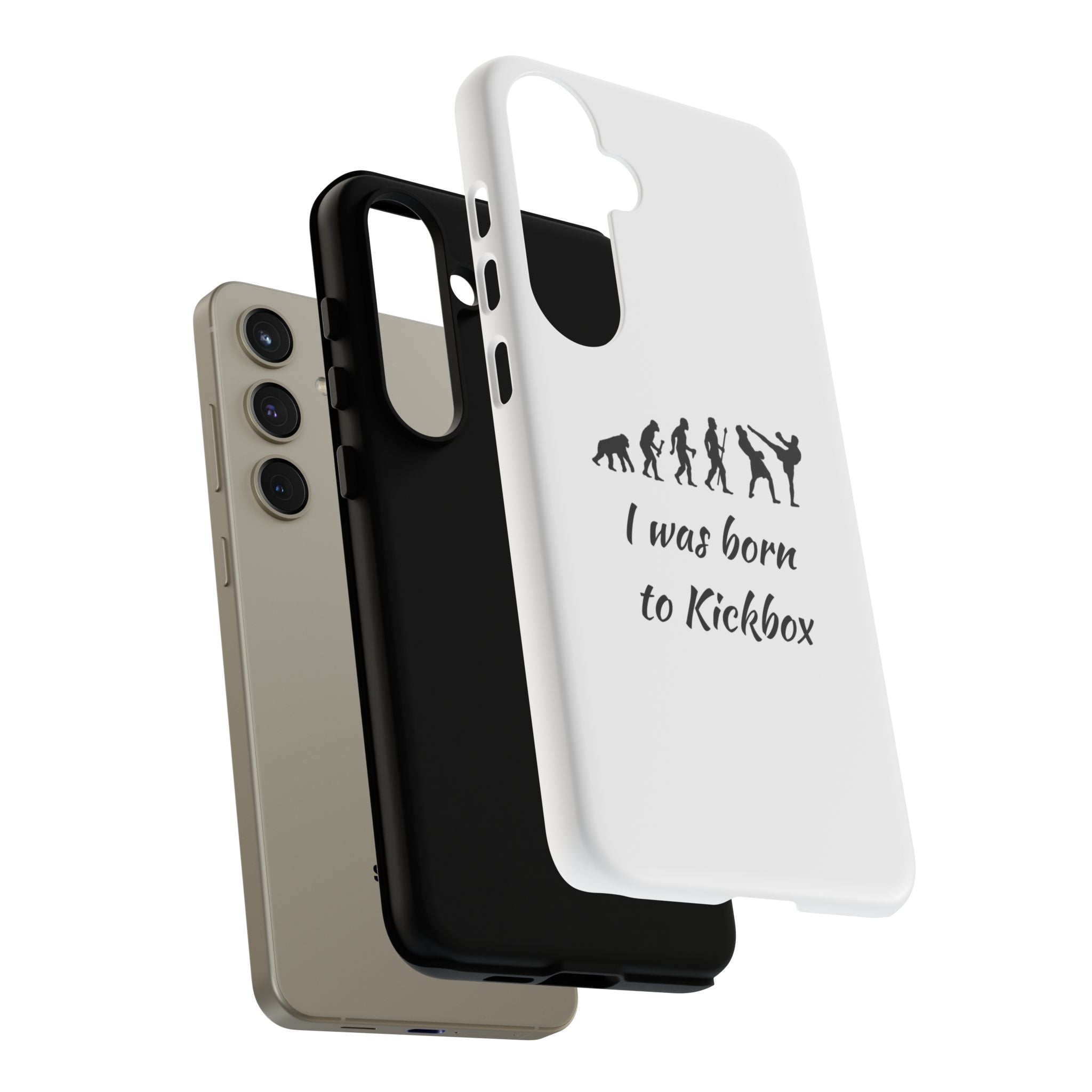 Kickboxing Phone Case — "I Was Born to Kickbox" Protective Tough Case