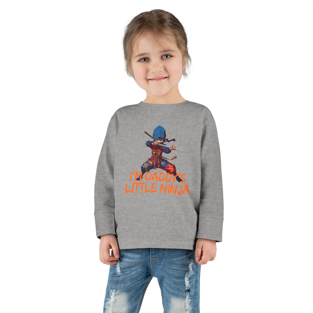 Toddler Long Sleeve Tee - "I'm Daddy's Little Ninja" Cute Martial Arts Graphic Shirt