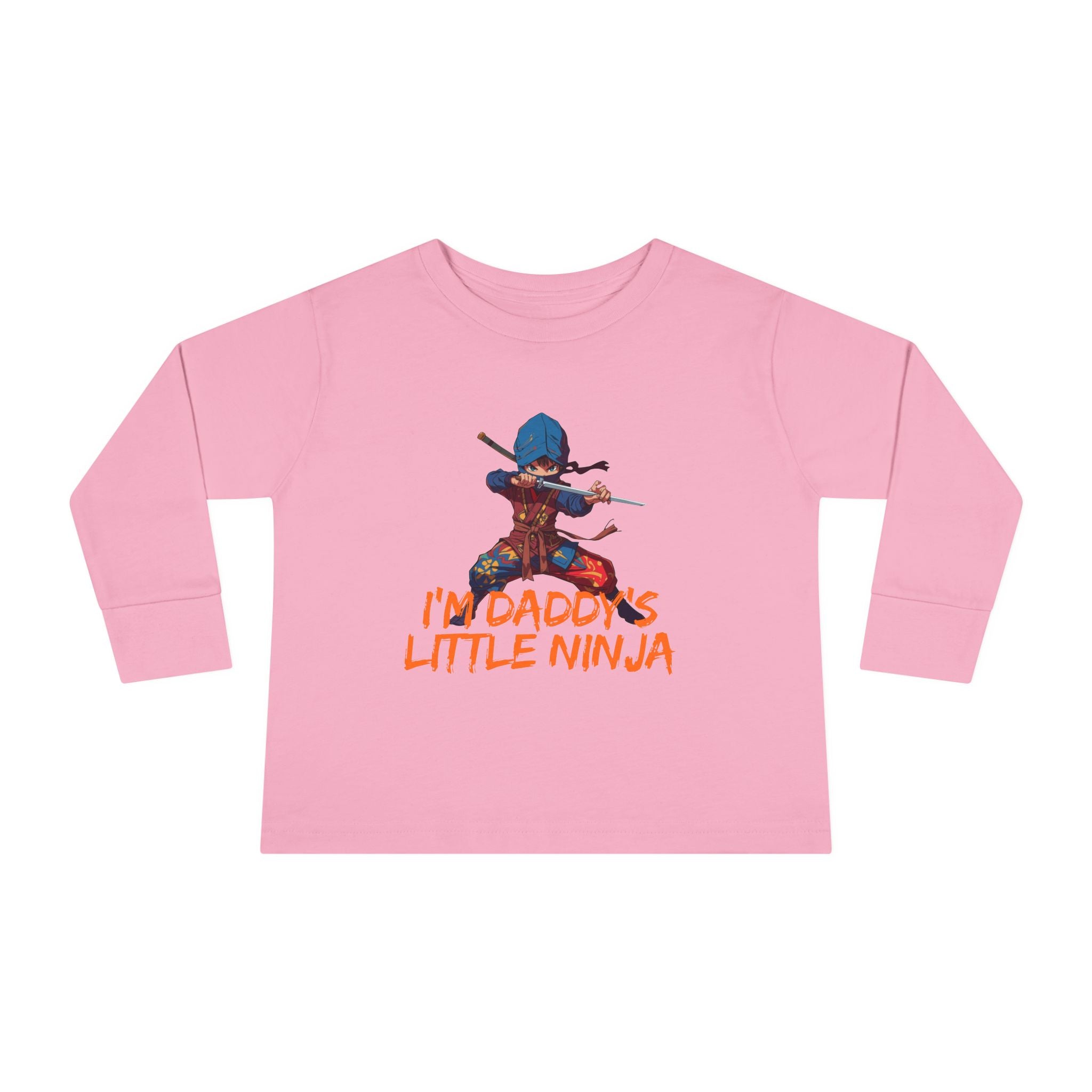 Toddler Long Sleeve Tee - "I'm Daddy's Little Ninja" Cute Martial Arts Graphic Shirt