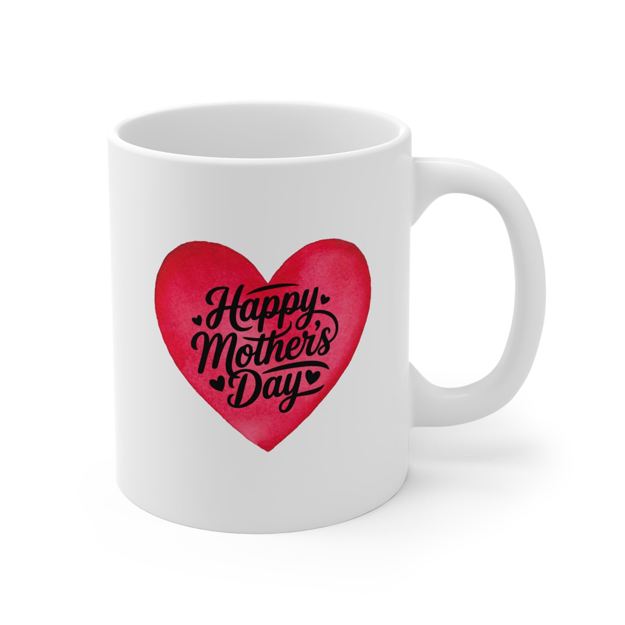 Mother's Day Mug — Red Heart "Happy Mother's Day" 11oz Ceramic