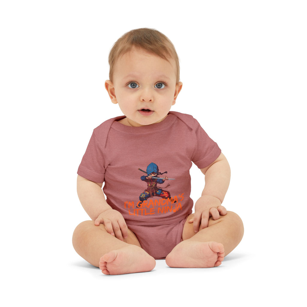 Infant Onesie “I’m Grandpa’s Little Ninja” Baby Bodysuit – Cute Ninja Graphic Gift