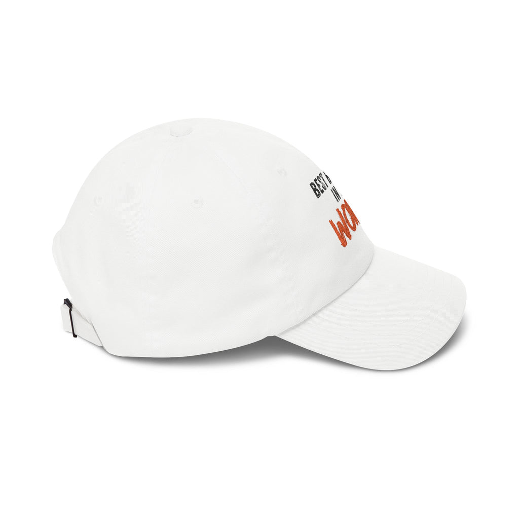 Best Brother in the World Dad Cap — Embroidered White Classic Hat for Brothers, Birthday & Brother’s Day Gift