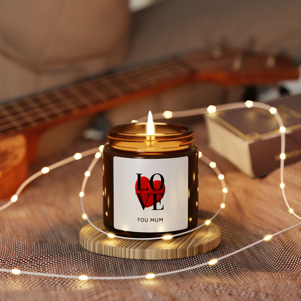 Love You Mum Soy Candle — Amber Jar Scented Candle (Mother's Day Gift)