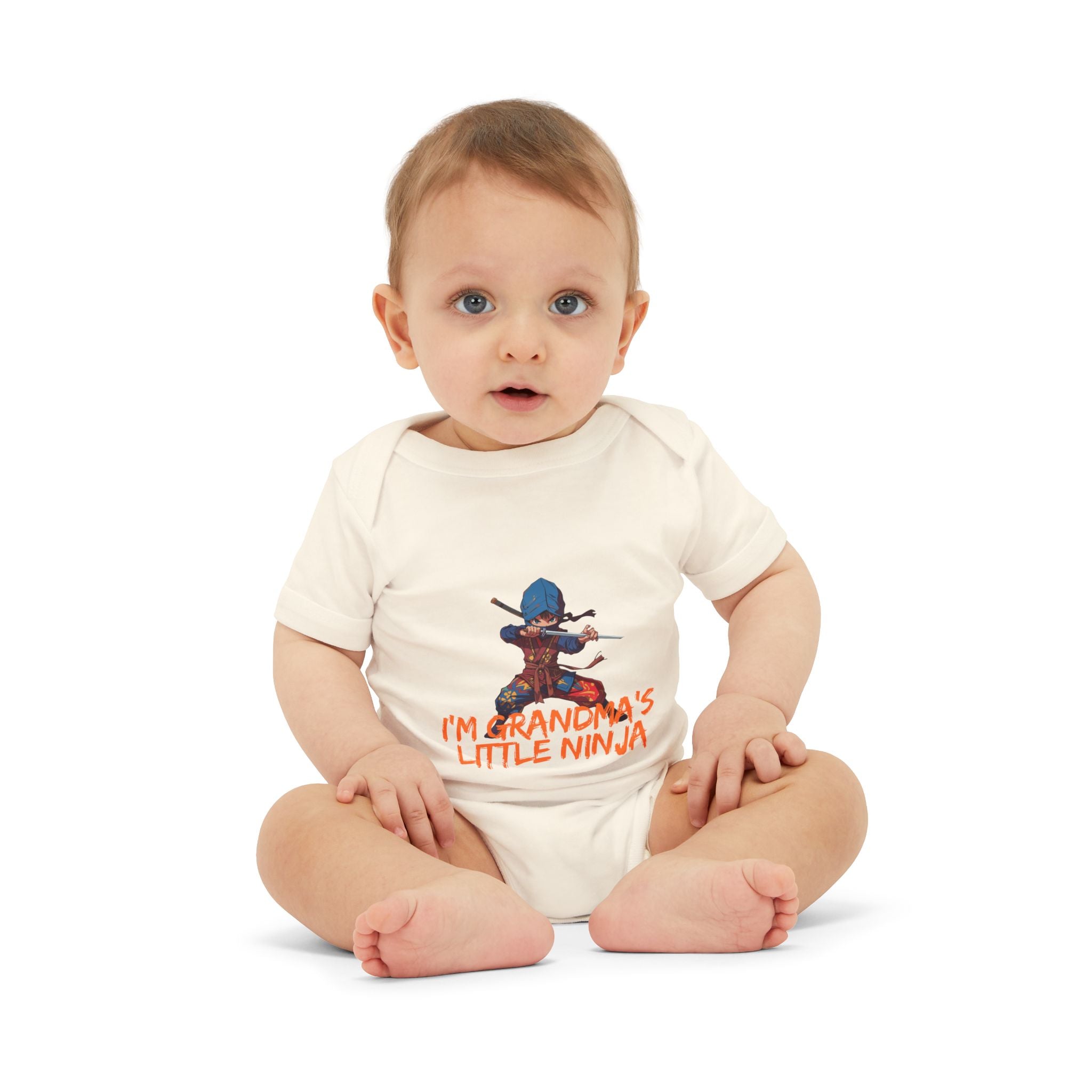 Infant Onesie “I’m Grandpa’s Little Ninja” Baby Bodysuit – Cute Ninja Graphic Gift
