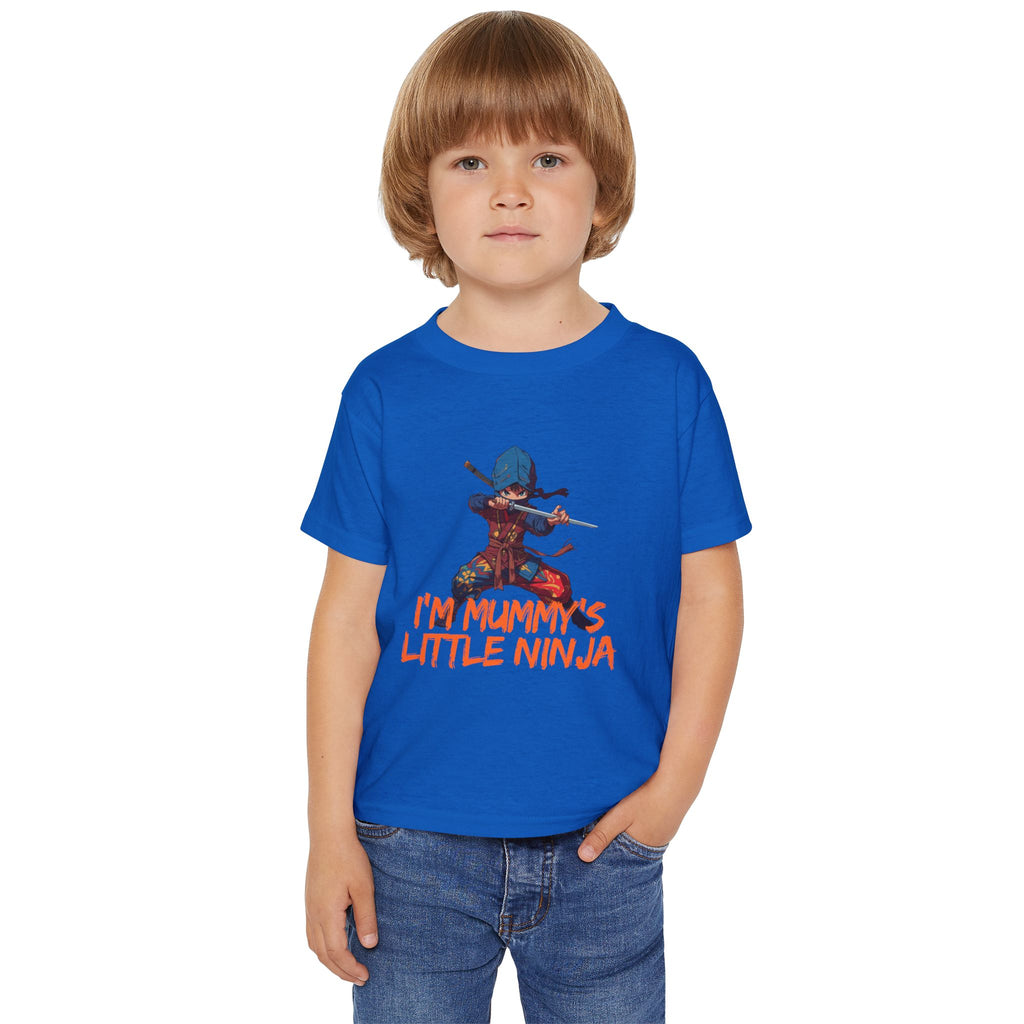 Toddler T‑Shirt — "I’m Mummy’s Little Ninja" Cute Kids Graphic Tee (Ninja Costume, Halloween/Gift)