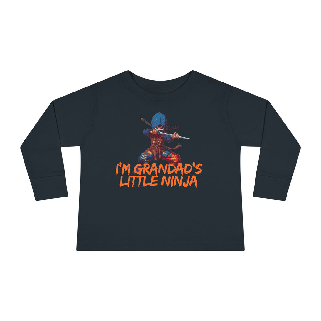 Toddler Tee - "I'm Grandpa's Little Ninja" Cute Kids Long Sleeve Shirt