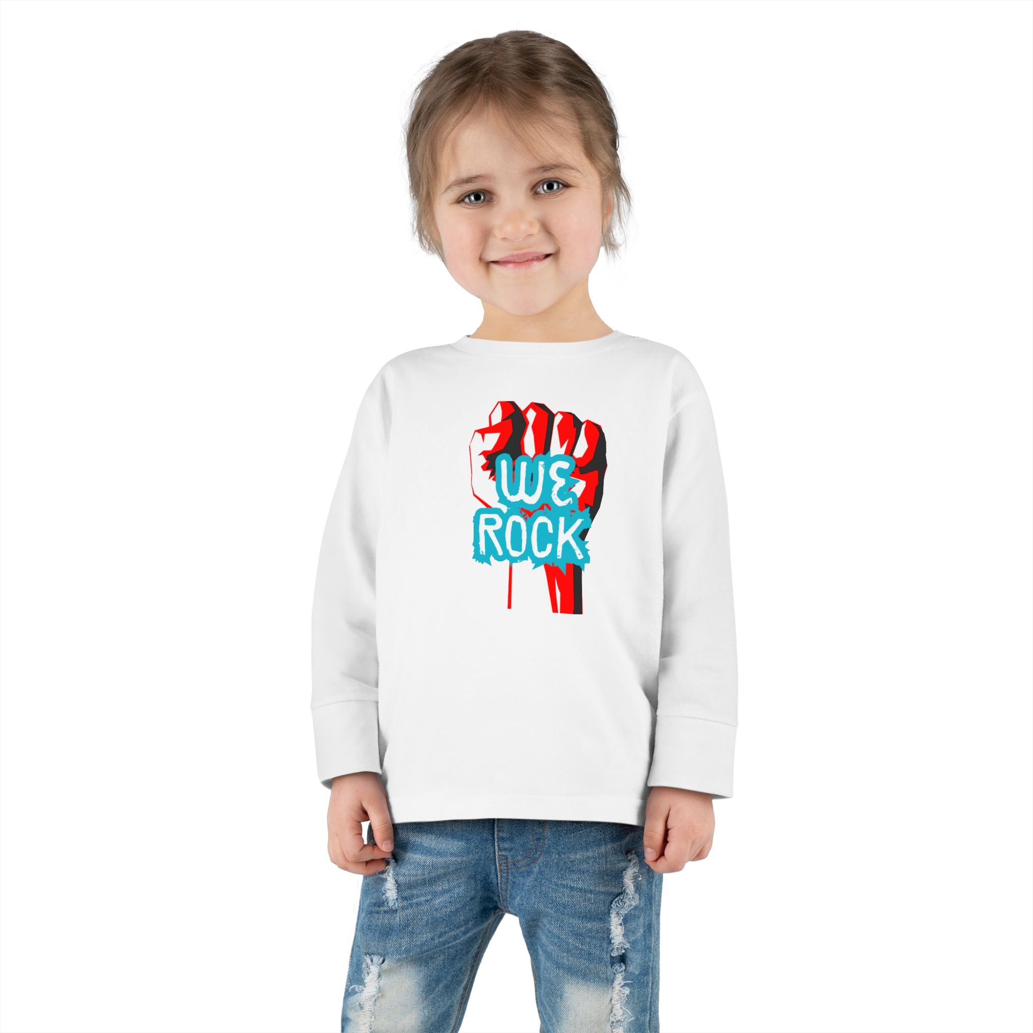 Toddler Tee — 'We Rock' Fist Graphic Long Sleeve