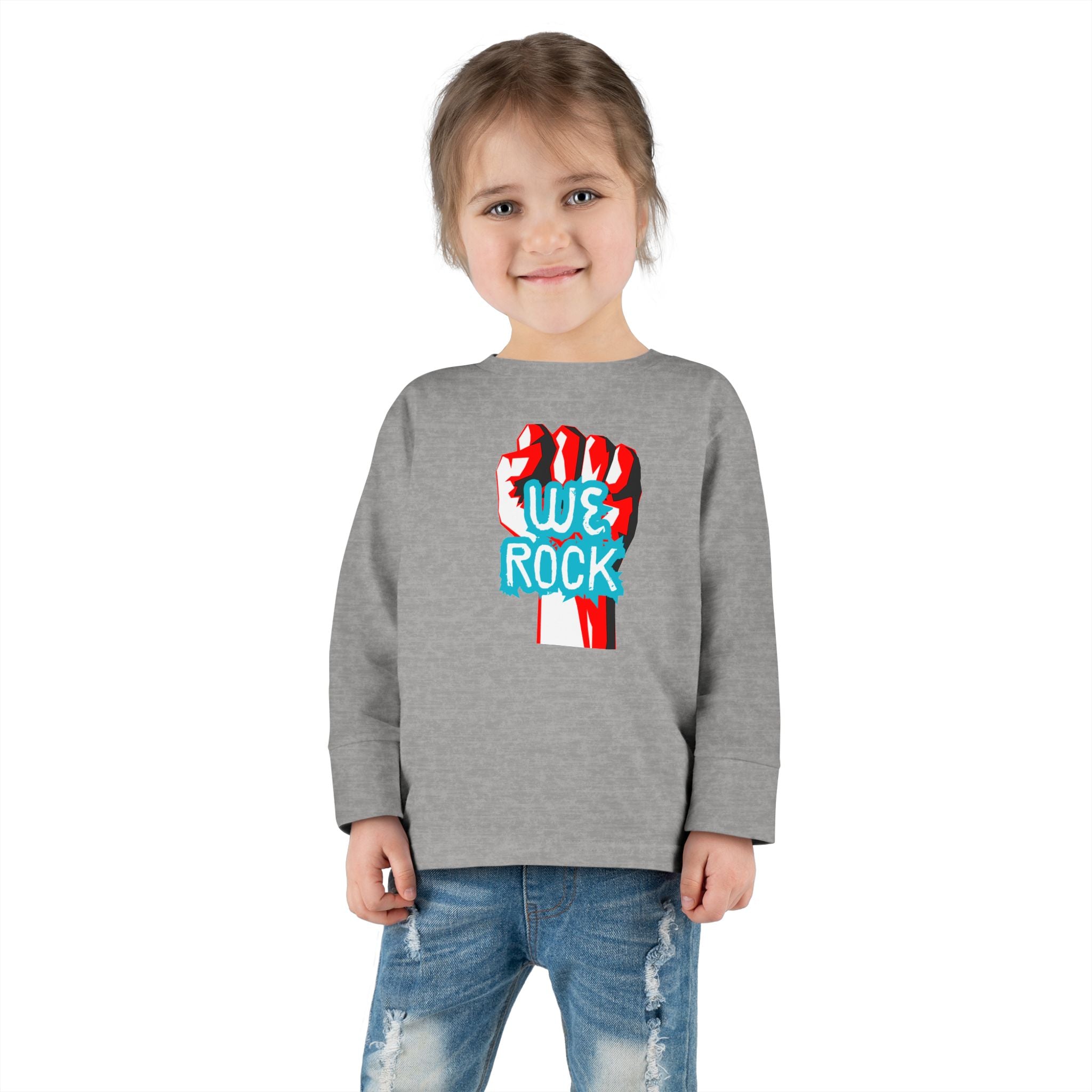 Toddler Tee — 'We Rock' Fist Graphic Long Sleeve