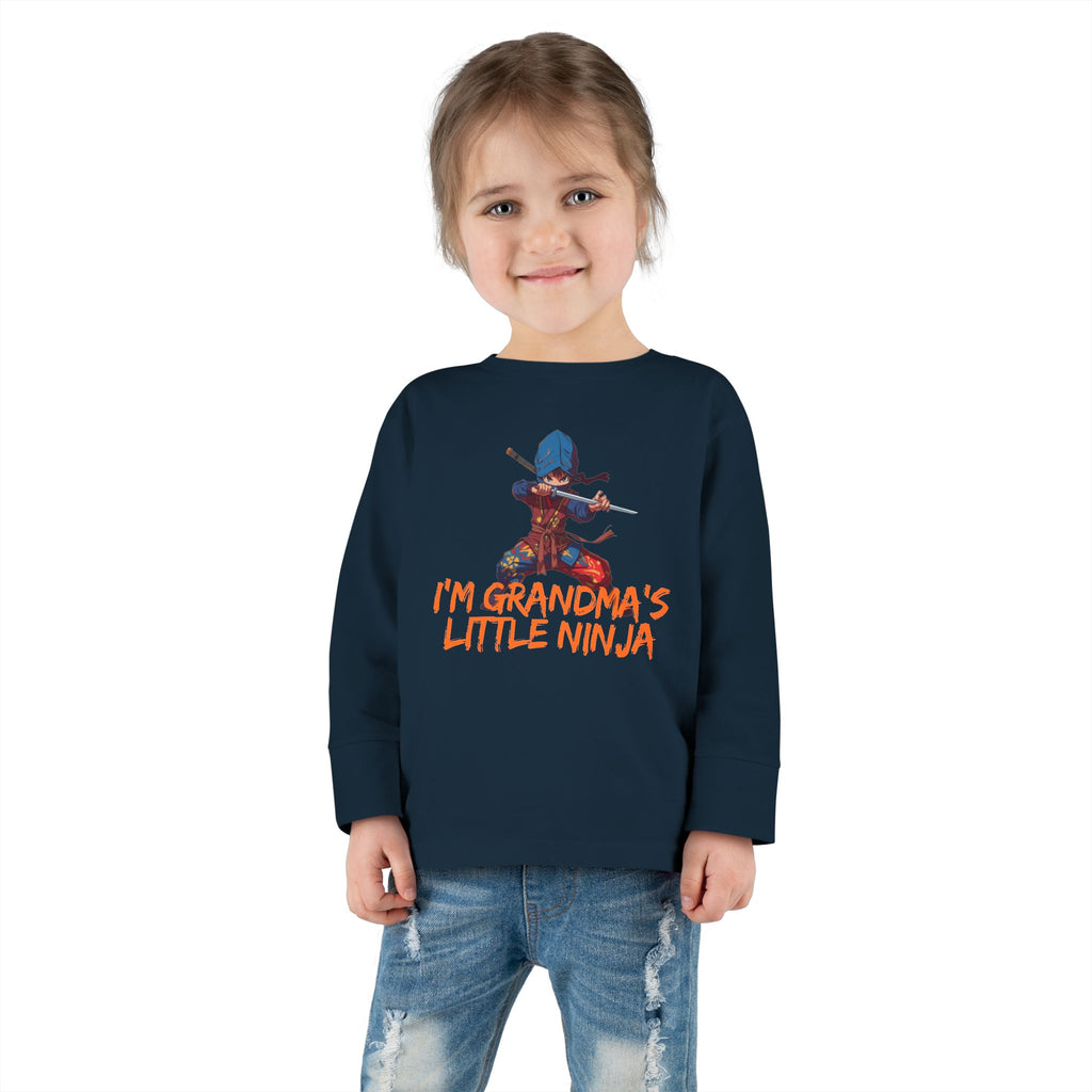Toddler Long Sleeve Tee — "I'm Grandma's Little Ninja" Cute Ninja Kids Shirt