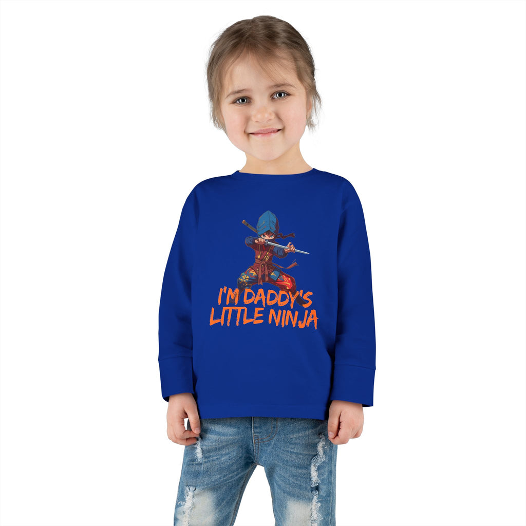Toddler Long Sleeve Tee - "I'm Daddy's Little Ninja" Cute Martial Arts Graphic Shirt