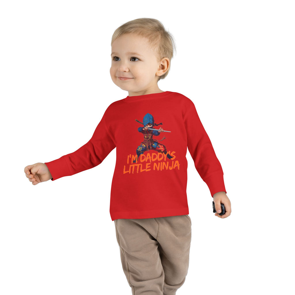Toddler Long Sleeve Tee - "I'm Daddy's Little Ninja" Cute Martial Arts Graphic Shirt