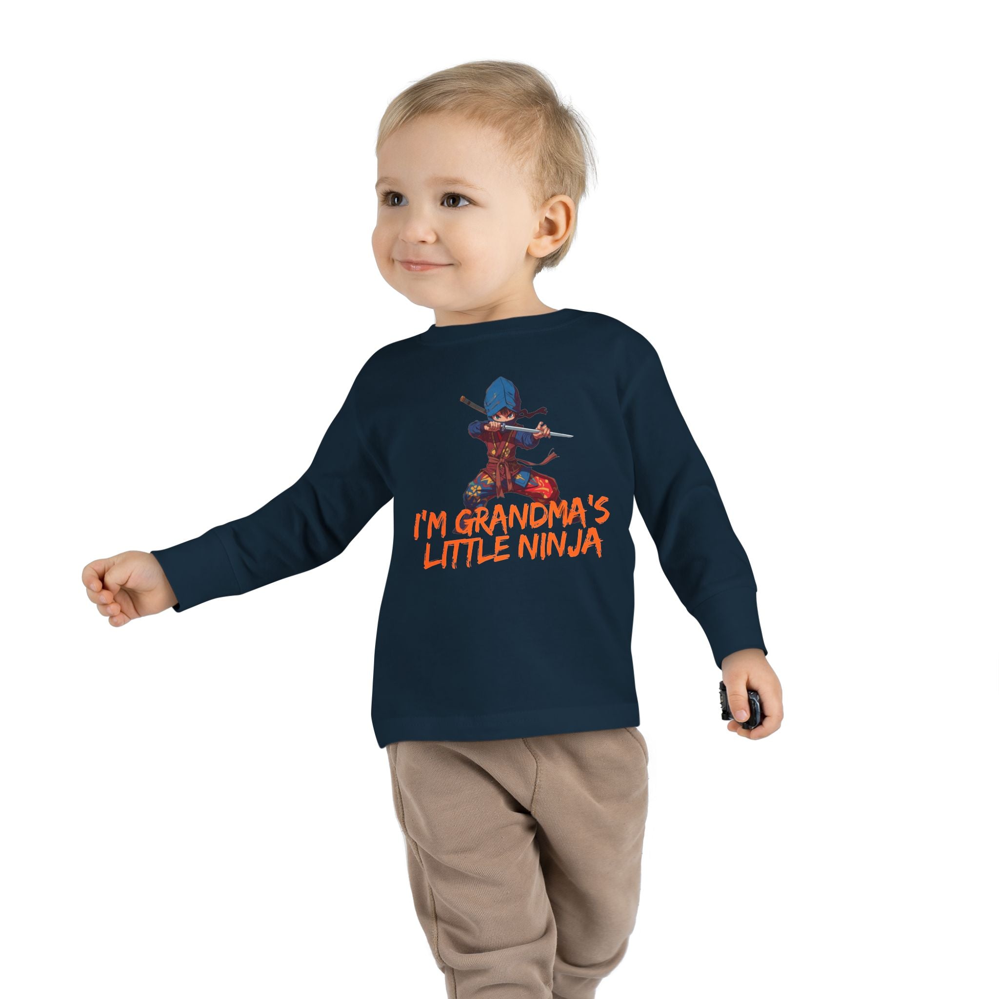 Toddler Long Sleeve Tee — "I'm Grandma's Little Ninja" Cute Ninja Kids Shirt