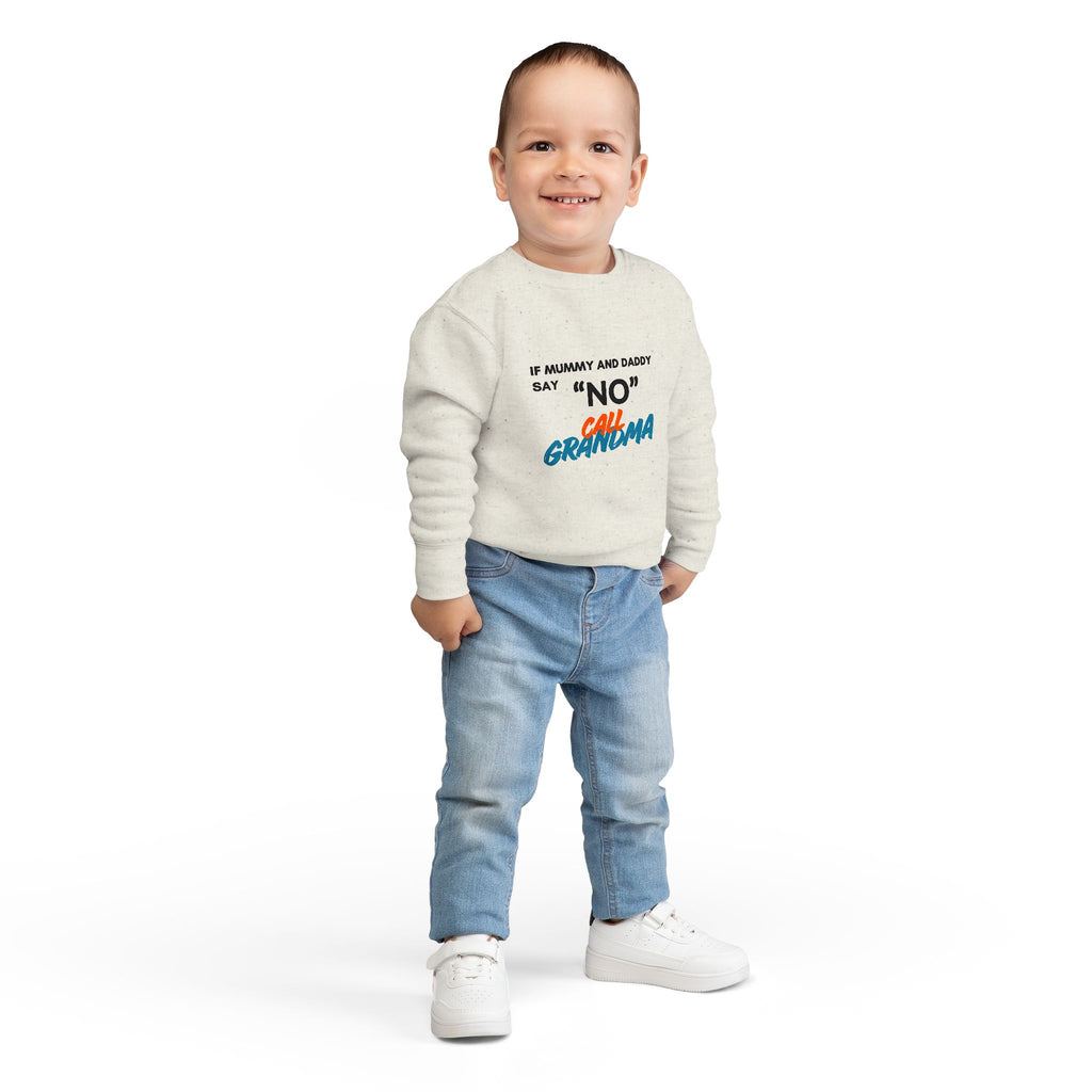 Toddler Sweatshirt: "If Mummy and Daddy Say 'No' Call Grandma" Cute Kids Pullover