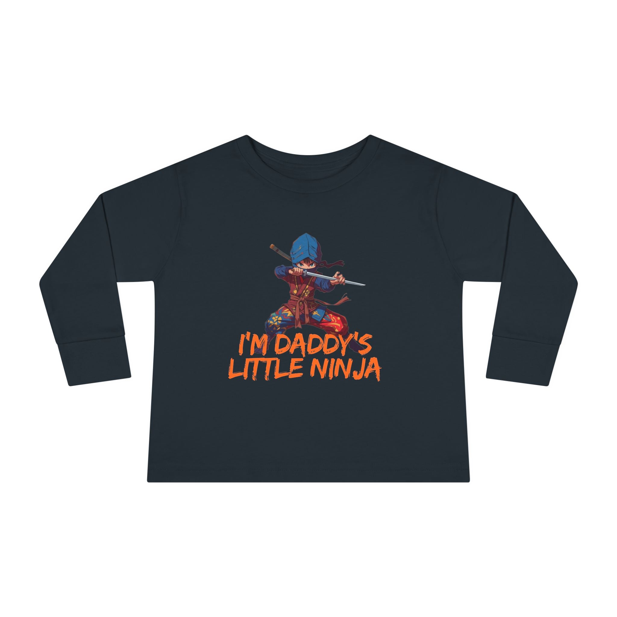 Toddler Long Sleeve Tee - "I'm Daddy's Little Ninja" Cute Martial Arts Graphic Shirt