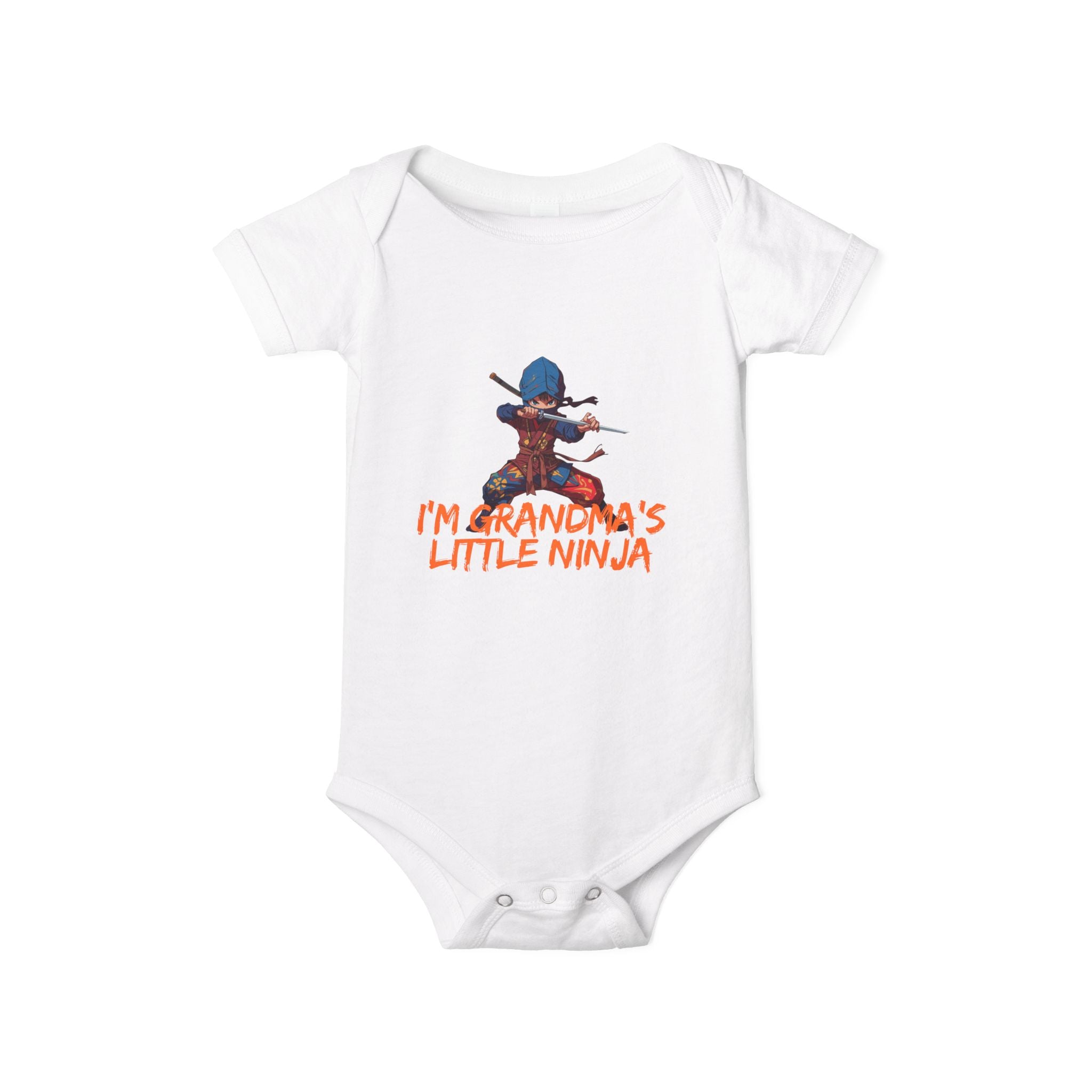 Infant Onesie “I’m Grandpa’s Little Ninja” Baby Bodysuit – Cute Ninja Graphic Gift