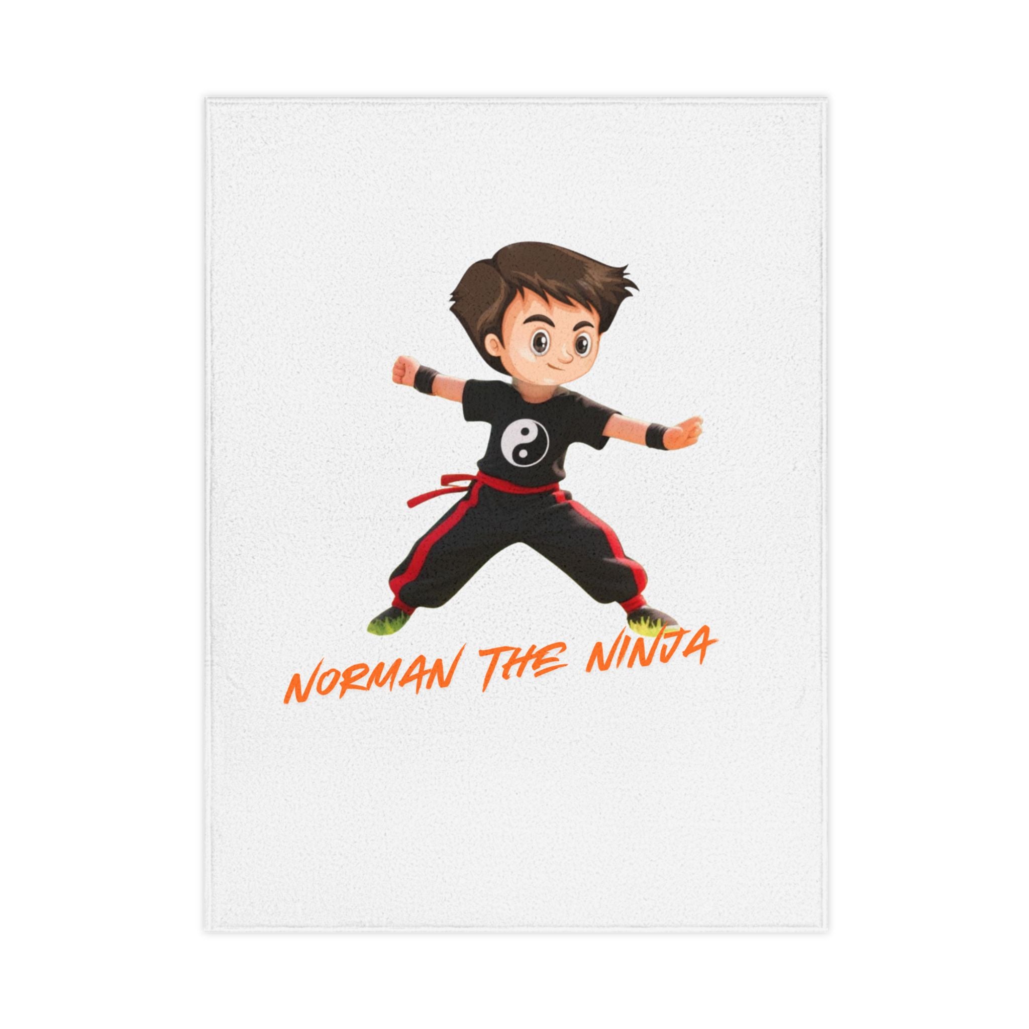 Toddler Blanket — "Norman the Ninja" Cute Martial Arts Baby Blanket