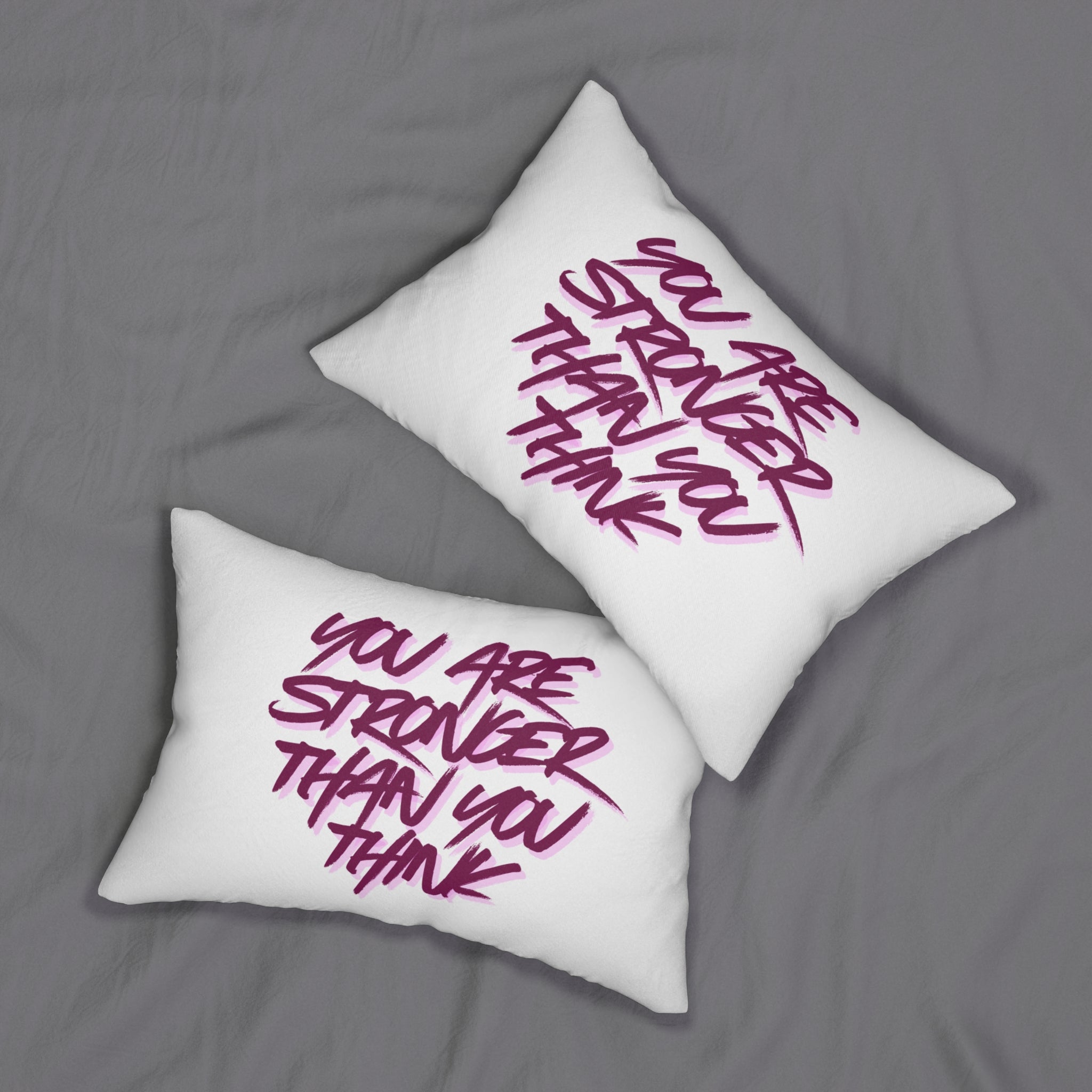 Inspirational Lumbar Pillow — "You Are Stronger Than You Think" Motivational Accent Pillow