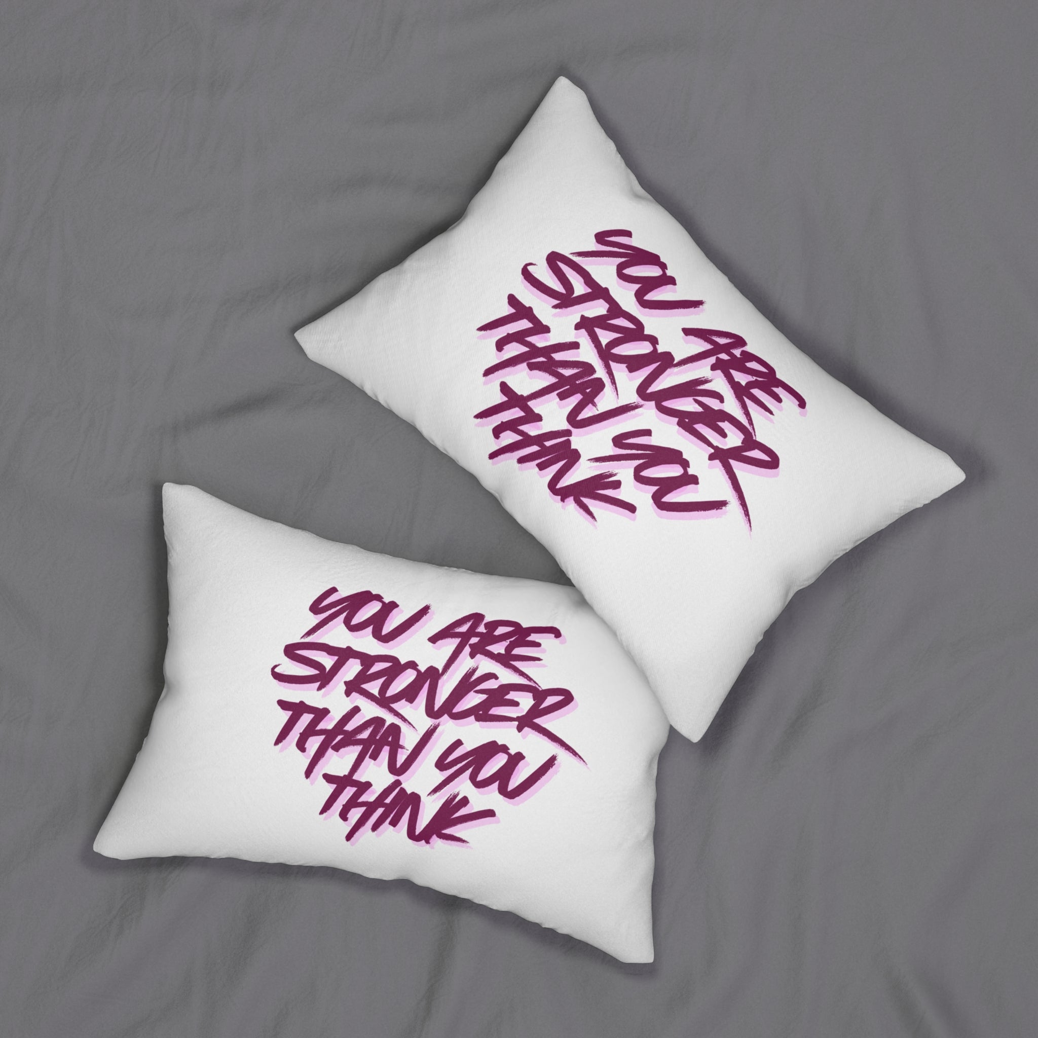 Lumbar Pillow - "You Are Stronger Than You Think" Inspirational Accent