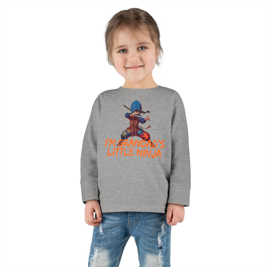 Toddler Tee - "I'm Grandpa's Little Ninja" Cute Kids Long Sleeve Shirt