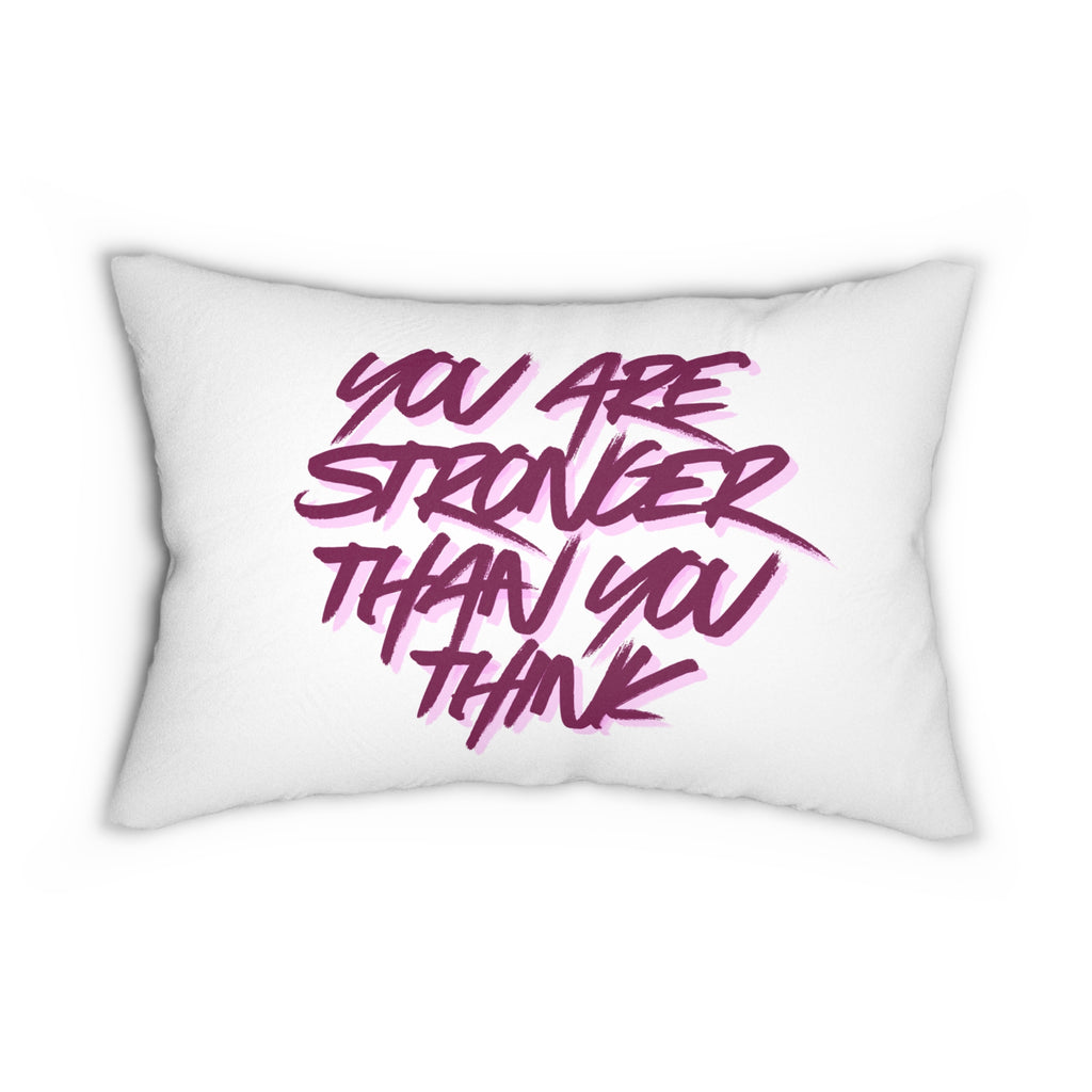 Inspirational Lumbar Pillow — "You Are Stronger Than You Think" Motivational Accent Pillow
