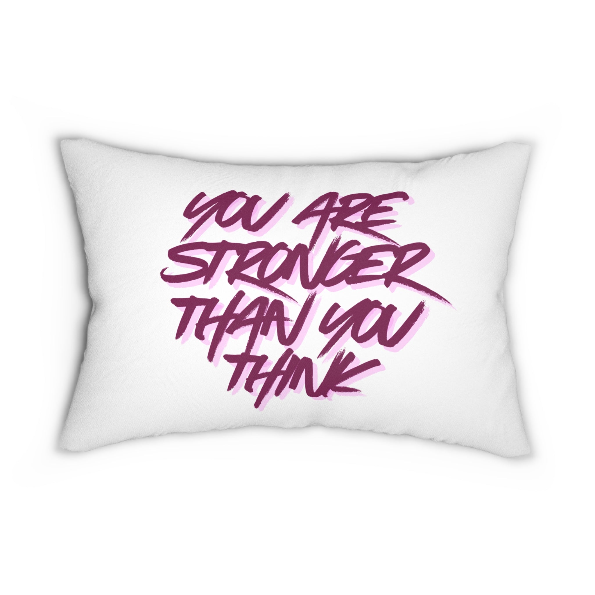 Inspirational Lumbar Pillow — "You Are Stronger Than You Think" Motivational Accent Pillow