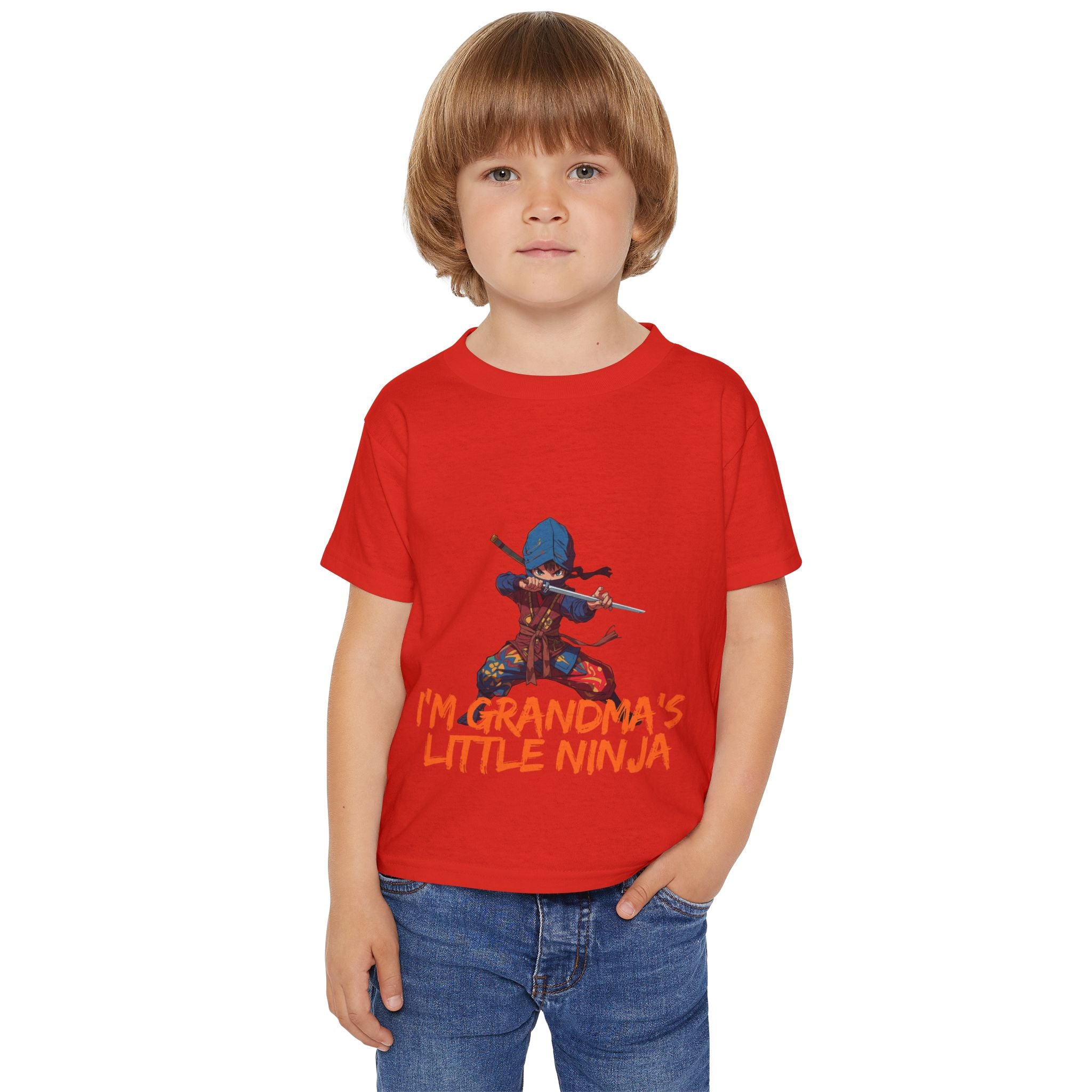 Toddler T-Shirt — "I'm Grandma's Little Ninja" Cute Ninja Graphic Top for Kids