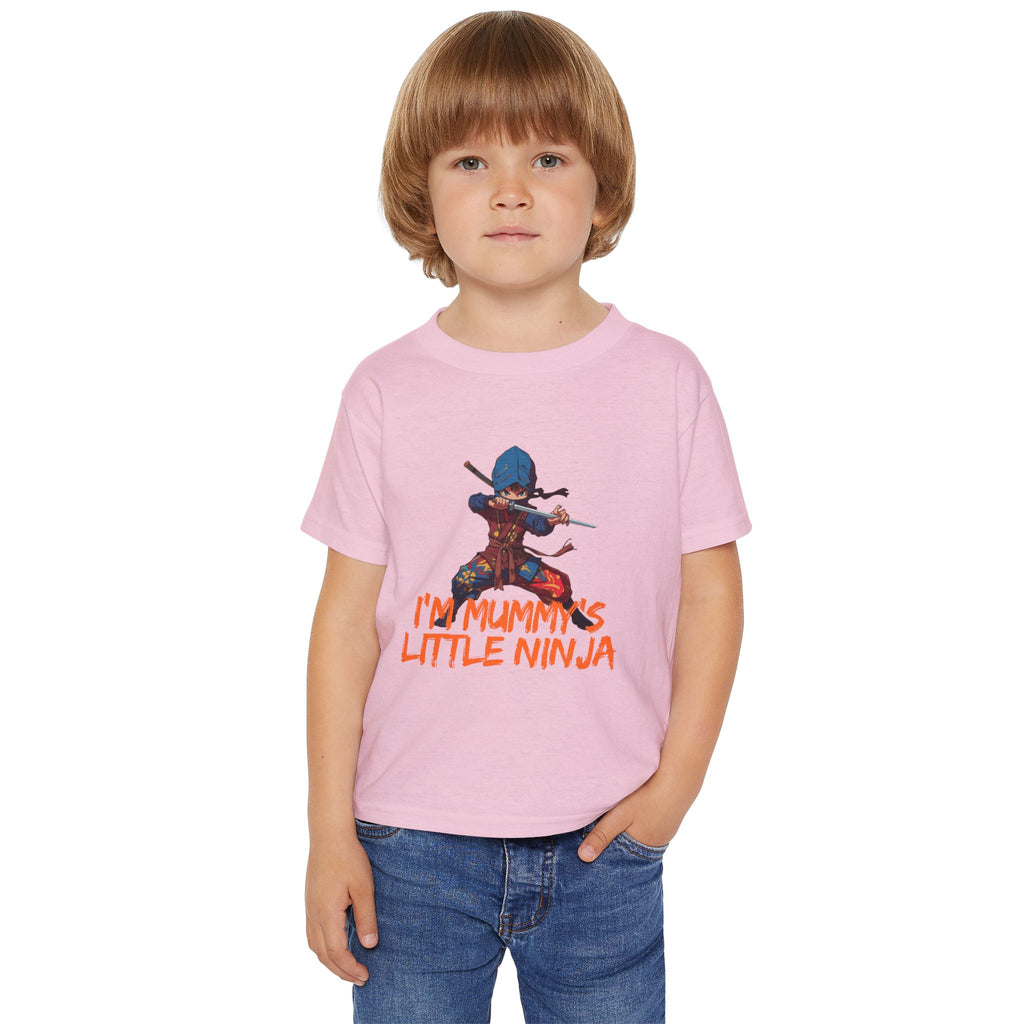 Toddler T‑Shirt — "I’m Mummy’s Little Ninja" Cute Kids Graphic Tee (Ninja Costume, Halloween/Gift)