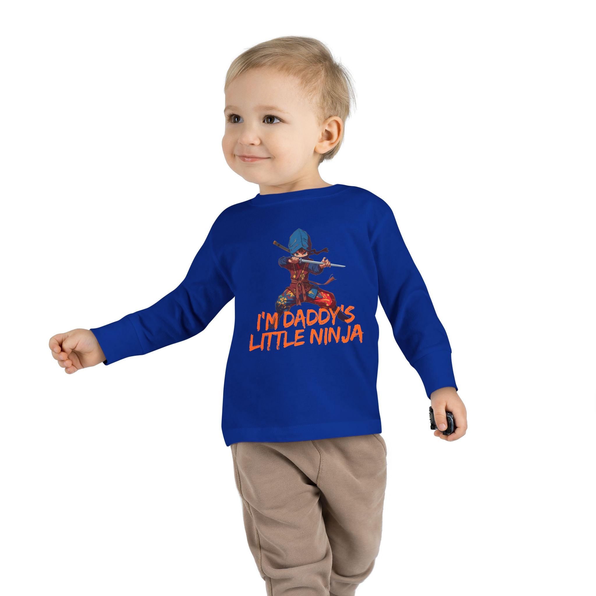 Toddler Long Sleeve Tee - "I'm Daddy's Little Ninja" Cute Martial Arts Graphic Shirt