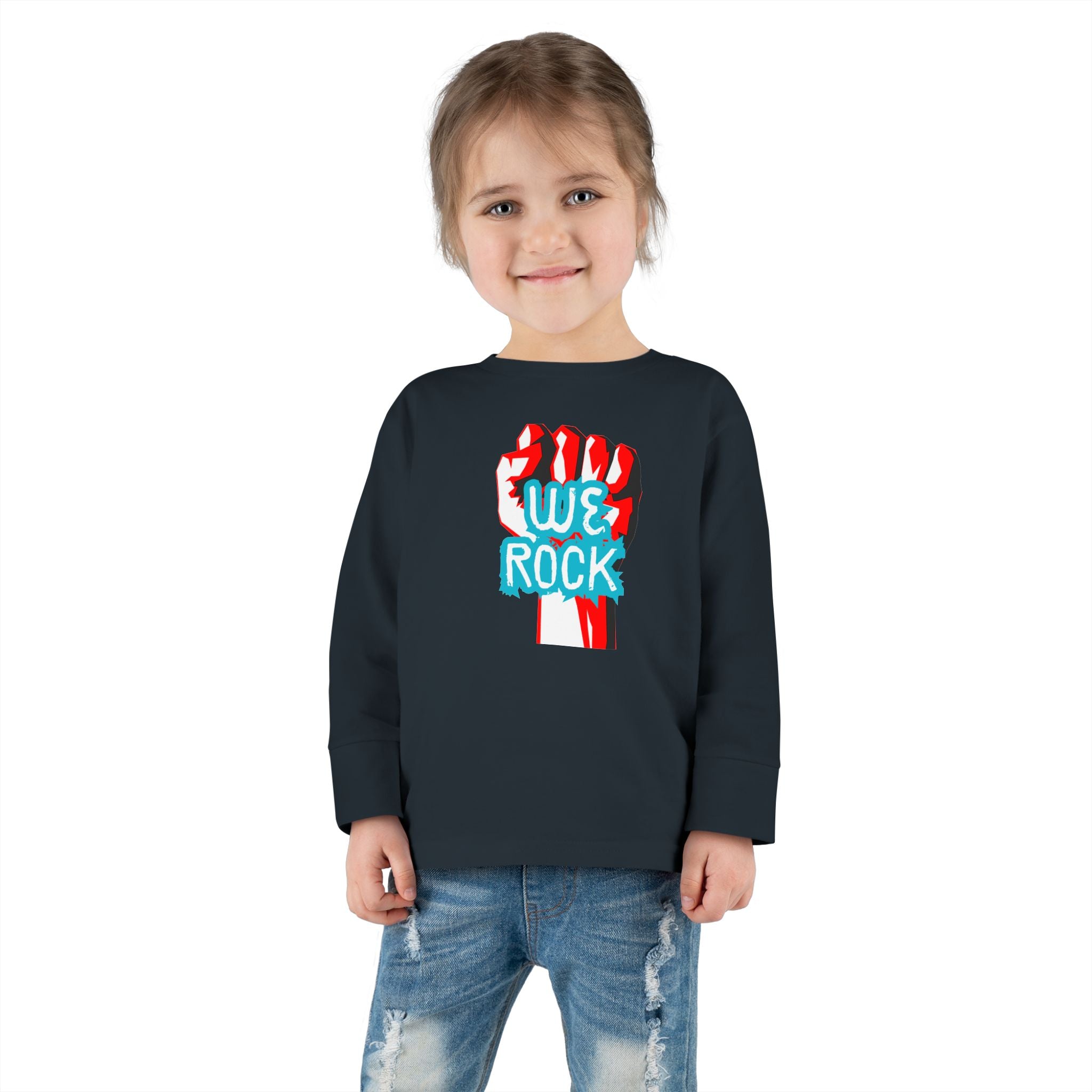 Toddler Tee — 'We Rock' Fist Graphic Long Sleeve