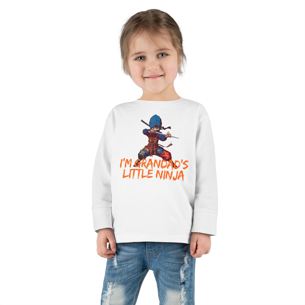Toddler Tee - "I'm Grandpa's Little Ninja" Cute Kids Long Sleeve Shirt