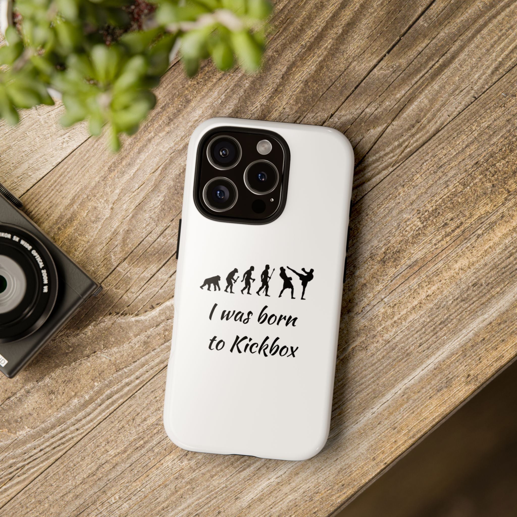 Kickboxing Phone Case — "I Was Born to Kickbox" Protective Tough Case