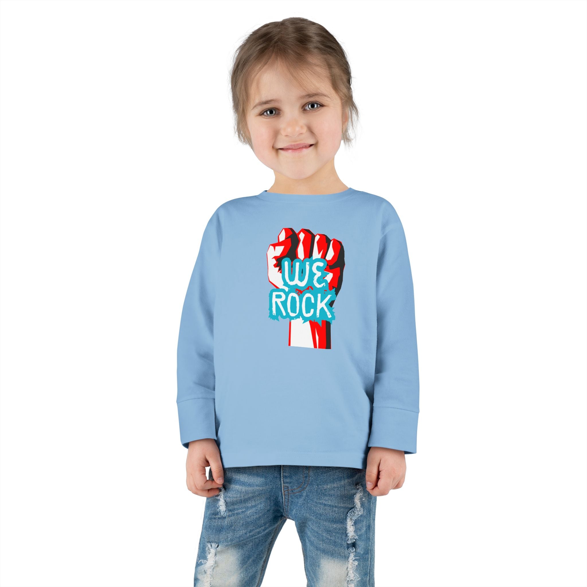 Toddler Tee — 'We Rock' Fist Graphic Long Sleeve
