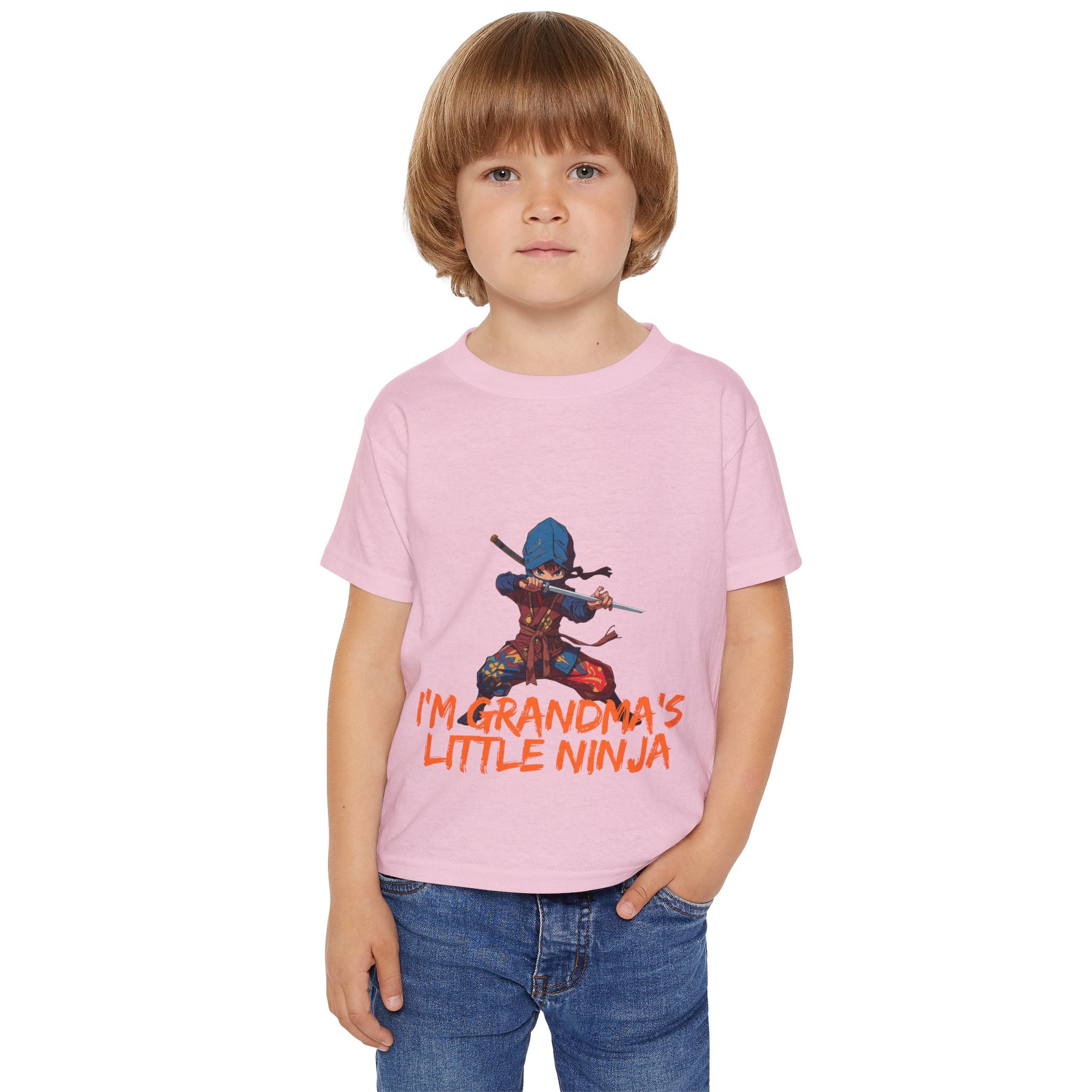 Toddler T-Shirt — "I'm Grandma's Little Ninja" Cute Ninja Graphic Top for Kids
