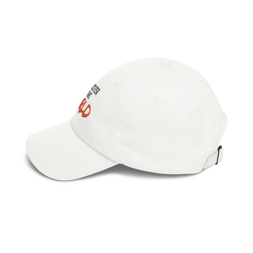 Best Sister in the World Dad Cap — Embroidered White Baseball Hat for Sisters, Gifts for Her