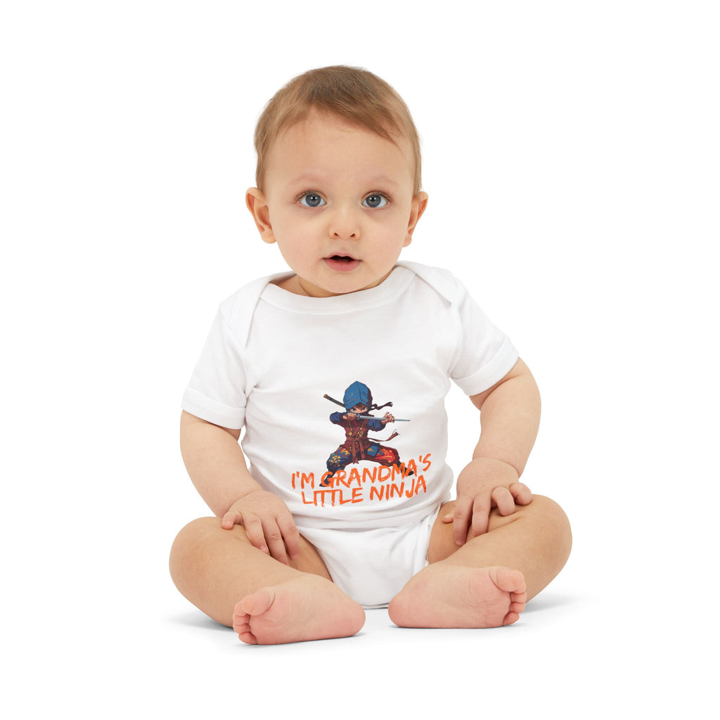 Infant Onesie “I’m Grandpa’s Little Ninja” Baby Bodysuit – Cute Ninja Graphic Gift