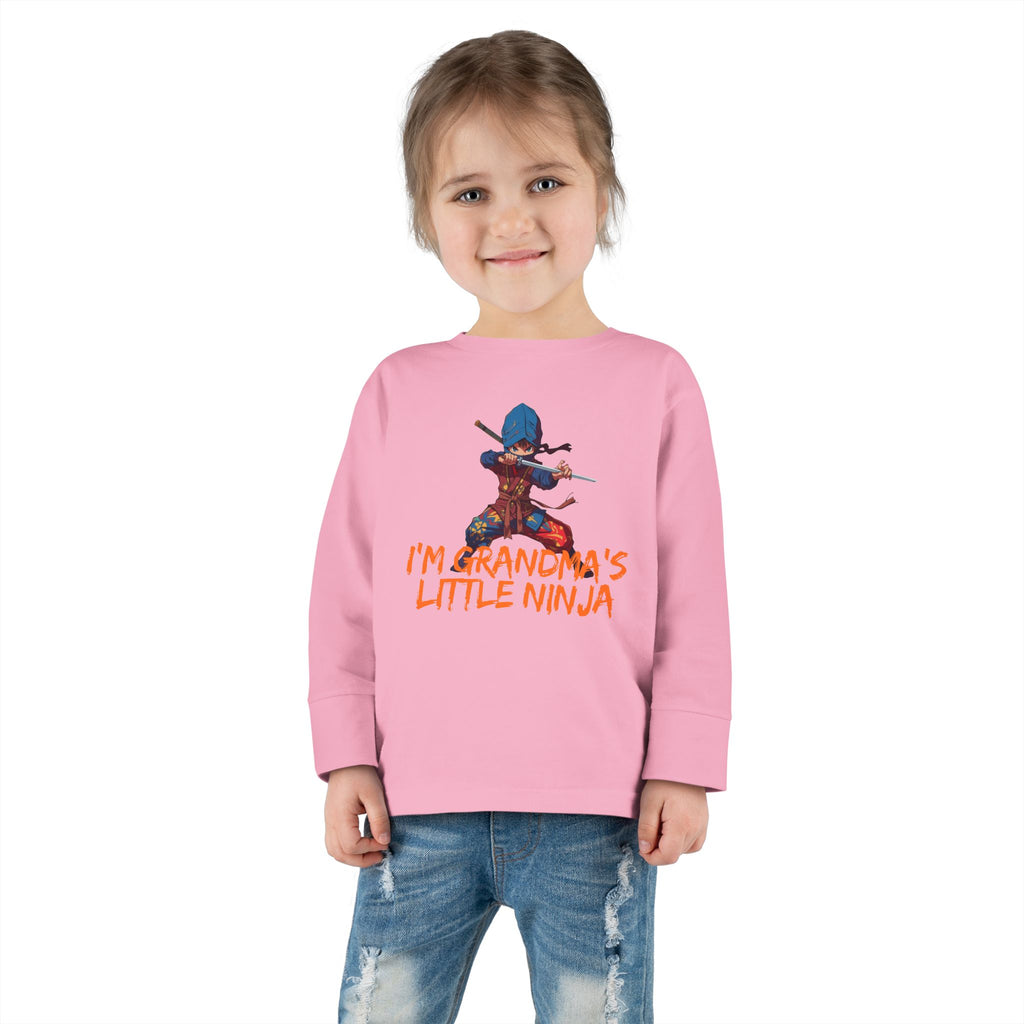 Toddler Long Sleeve Tee — "I'm Grandma's Little Ninja" Cute Ninja Kids Shirt