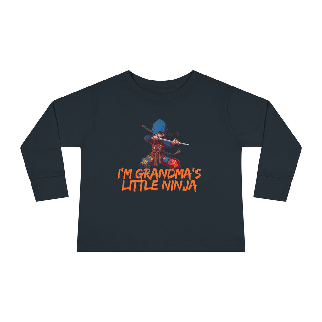 Toddler Long Sleeve Tee — "I'm Grandma's Little Ninja" Cute Ninja Kids Shirt