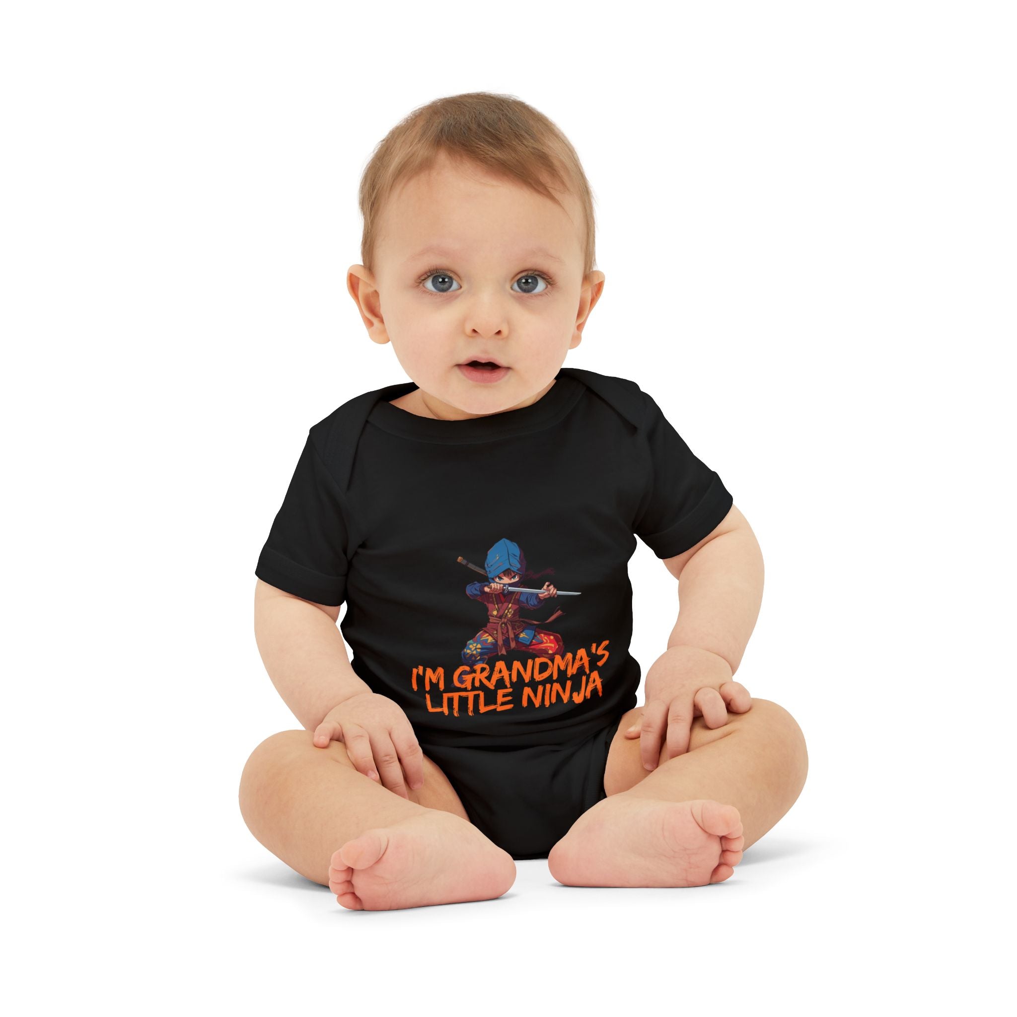 Infant Onesie “I’m Grandpa’s Little Ninja” Baby Bodysuit – Cute Ninja Graphic Gift