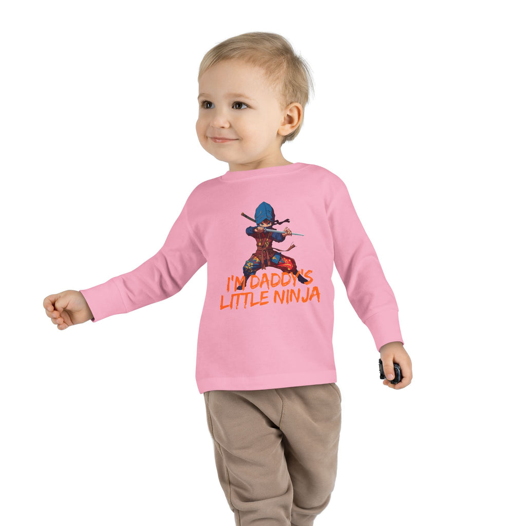 Toddler Long Sleeve Tee - "I'm Daddy's Little Ninja" Cute Martial Arts Graphic Shirt